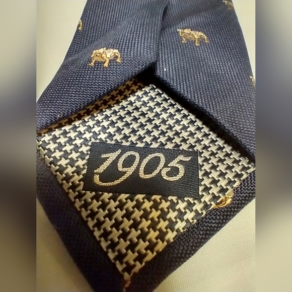 Silk Necktie with Bulldogs on a Navy background from Jos A Bank - Picture 6 of 15